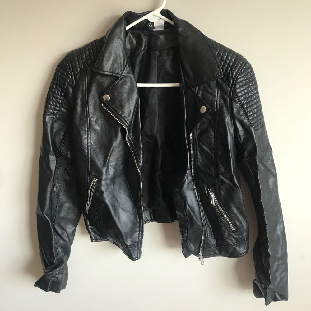 H&M Crop Leather Jacket